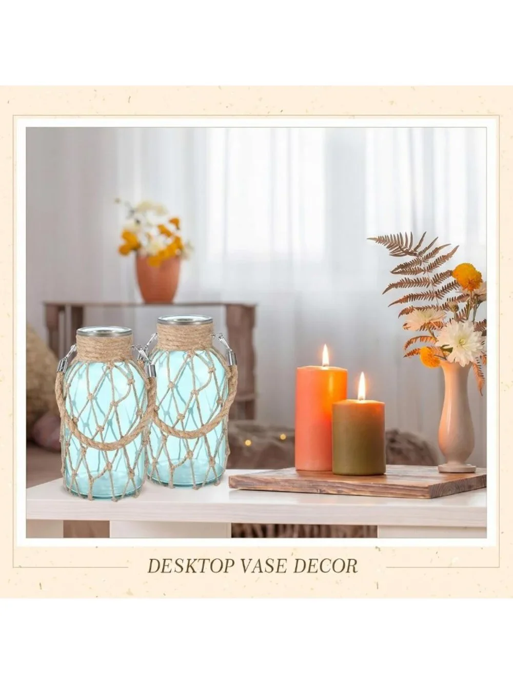 Coastal Blue Glass Vases Set of 2 | 8